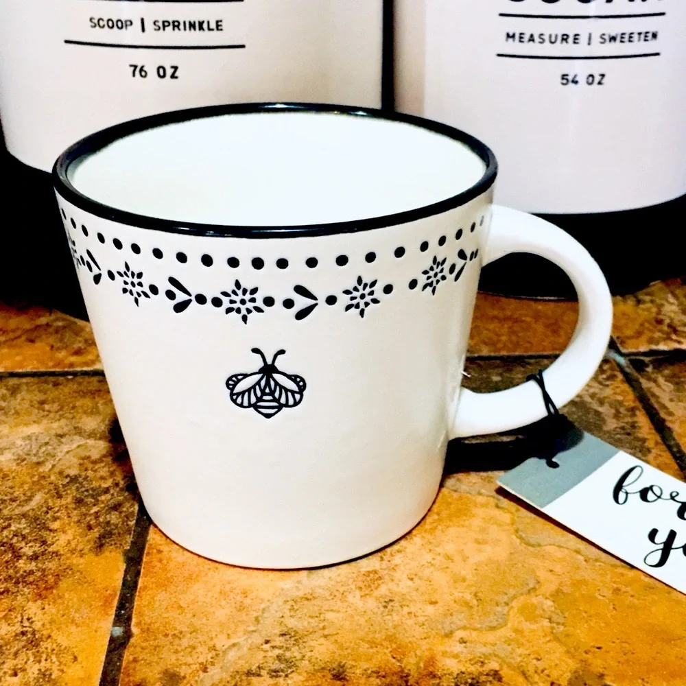 BEE Yourself coffee tea mug cup coastal cottage core farmhouse kitchen - Picture 1 of 4